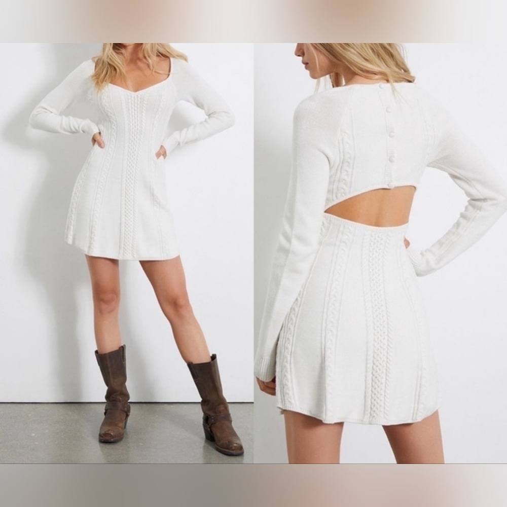 Free People, NWT, Small World, Cable Knit Dress, Size Medium, Retail Is $148!